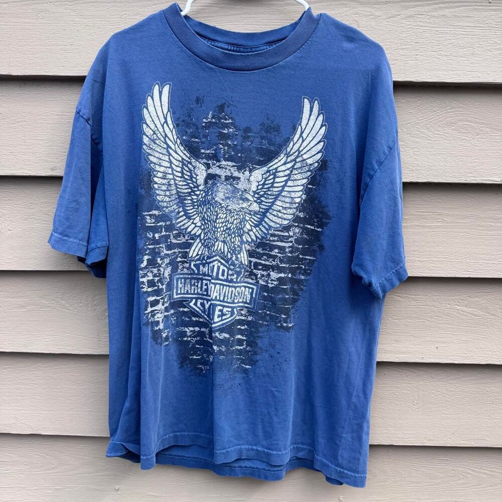 Harley-davidson Men's Blue T-shirt